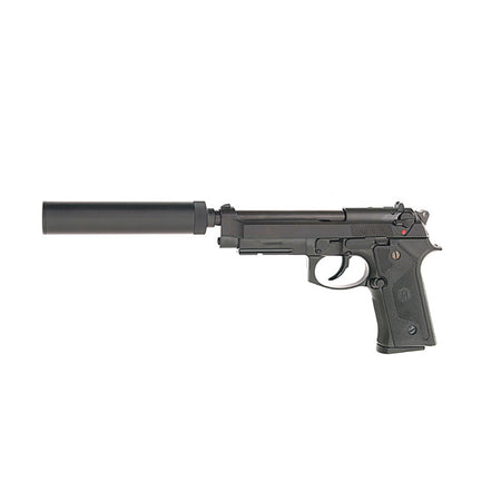 KJ Works Threaded Outer Barrel For Airsoft M9 Series CW Thread Black