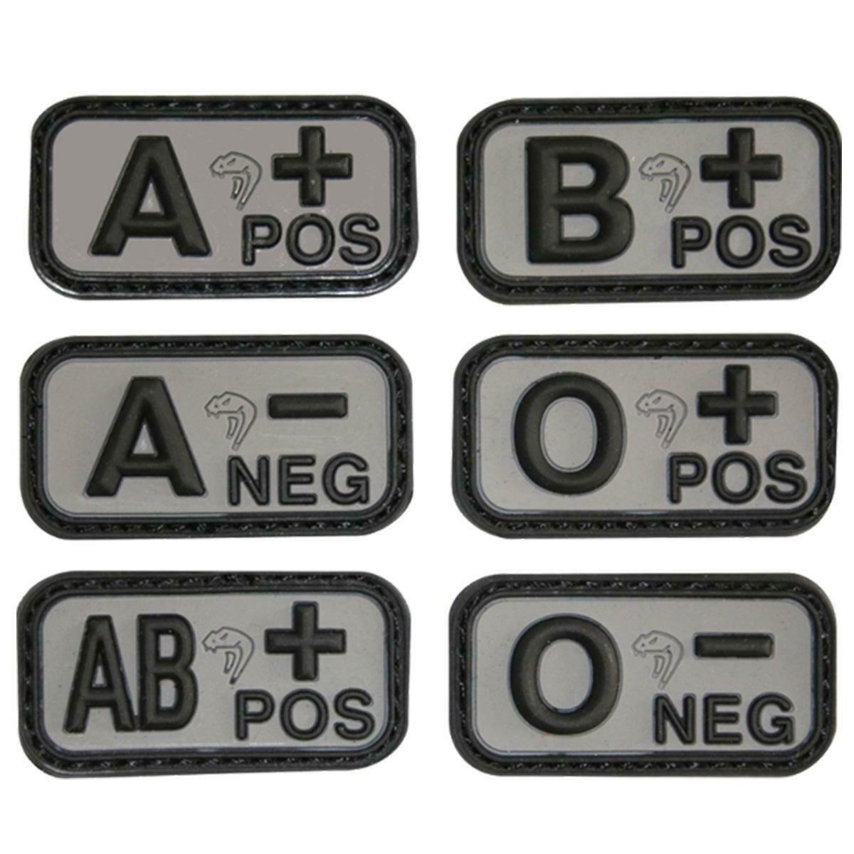 Viper Rubber Blood Group Patch Black